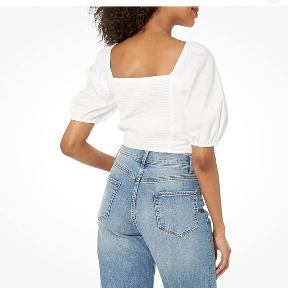 🎄The Drop Women's Annie Cap Sleeve Square Neck Fitted Rib Knit Top Large - Picture 6 of 8